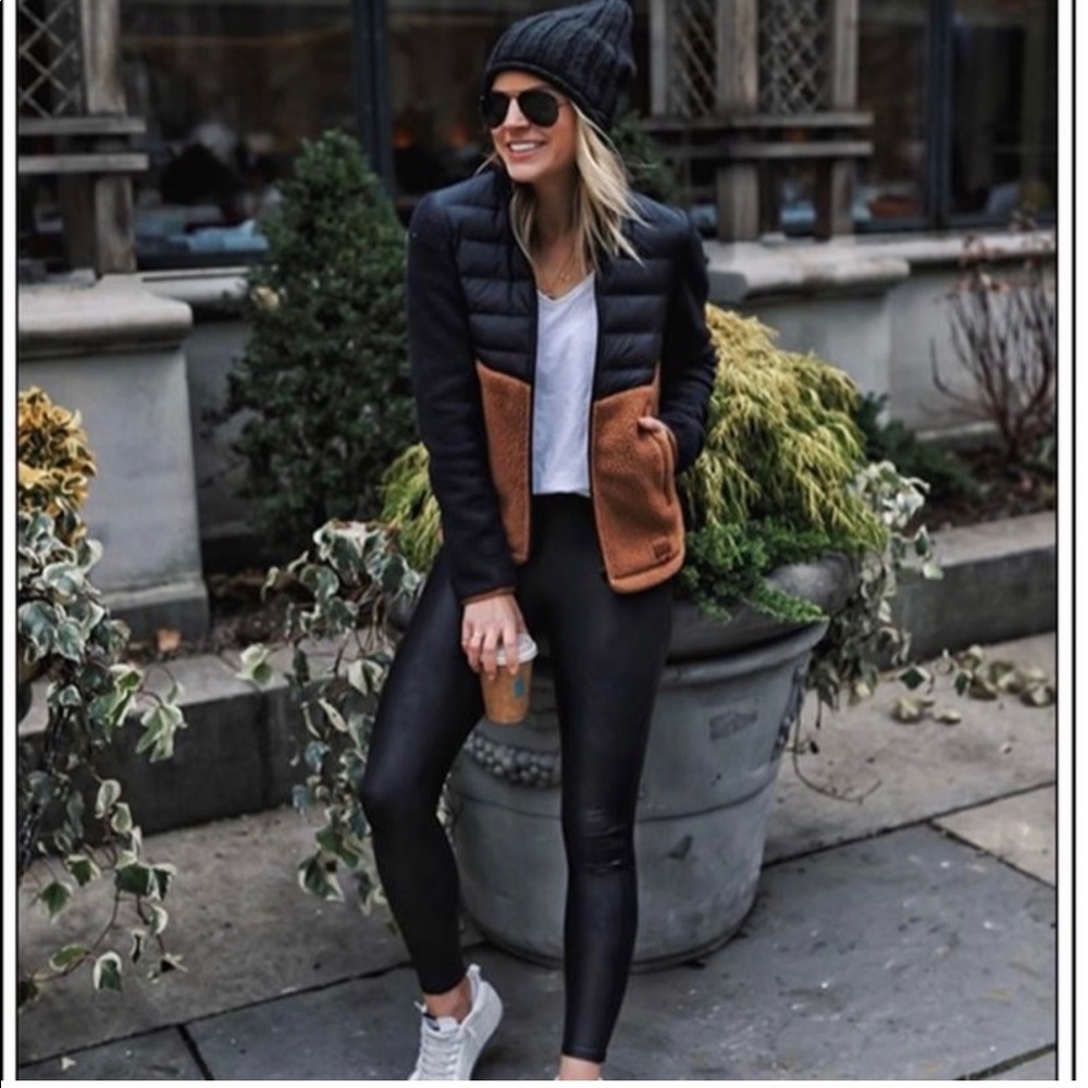 Herschel Supply Company Black and Brown Colorblock Teddy Jacket